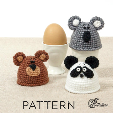 Panda, Koala and Bear egg warmers