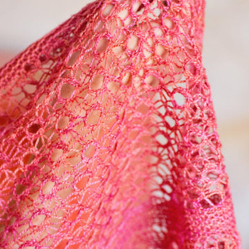Taevas Crescent-Shaped Shawl in SweetGeorgia Merino Silk Lace - Downloadable PDF