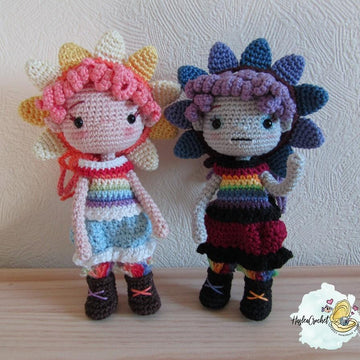 Doll crochet pattern tutorial "Mini rainbow fairy"