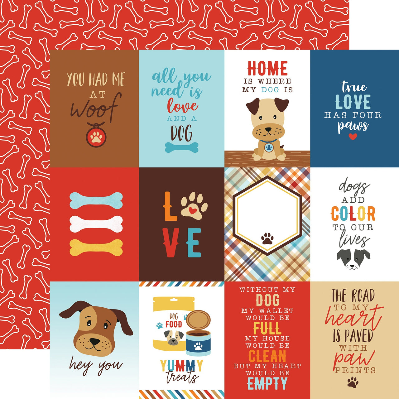 Echo Park Paper I Love My Dog Double-Sided Cardstock 12"X12" 25/Pkg - 3"X4" Journaling Cards