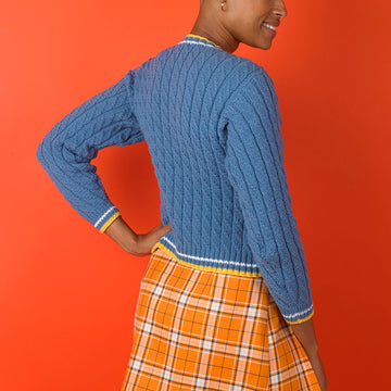 Collegiate Cable Sweater - Free Knitting Pattern For Women in Paintbox Yarns Baby DK