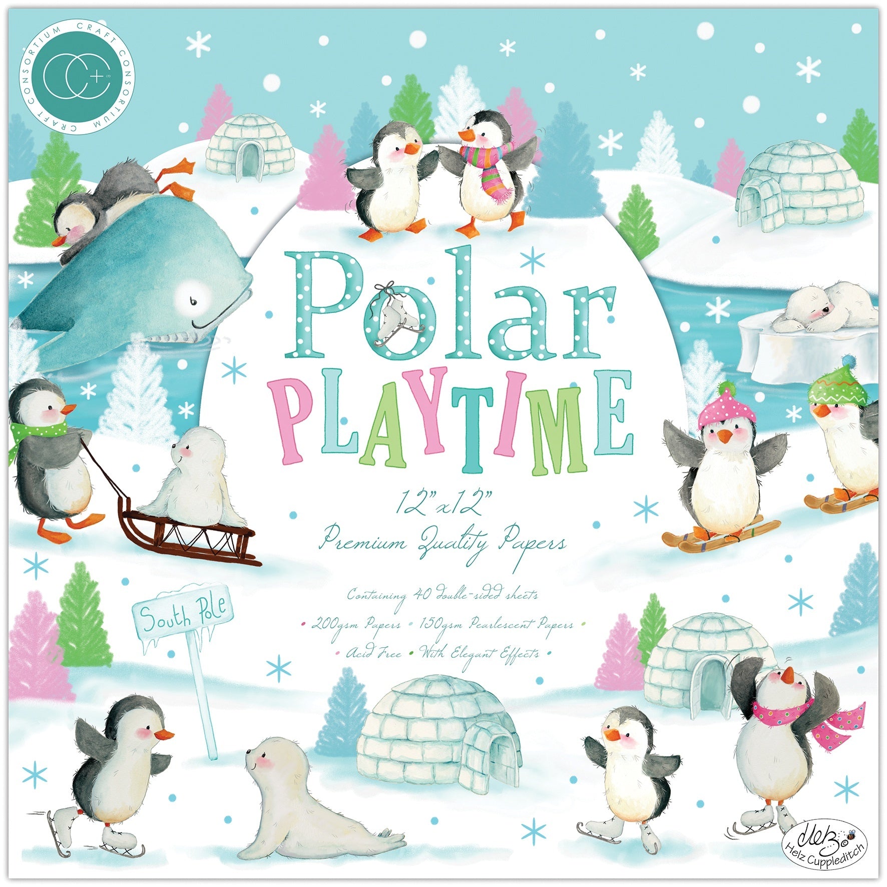 Craft Consortium Double-Sided Paper Pad 12"X12" 40/Pkg - Polar Playtime