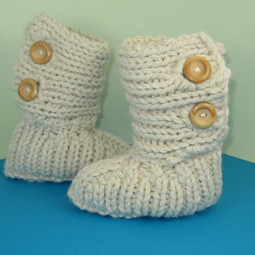 Super Chunky Two Button All Rib TV Slipper Boots