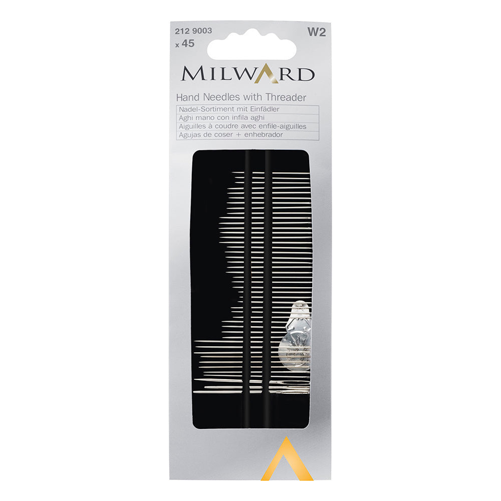 Milward Hand Sewing Needles with Threader - 45 Pieces