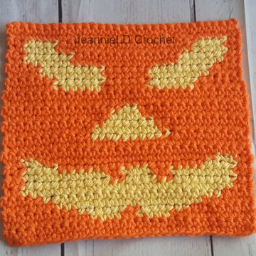 Jack O'Lantern Face Dishcloth