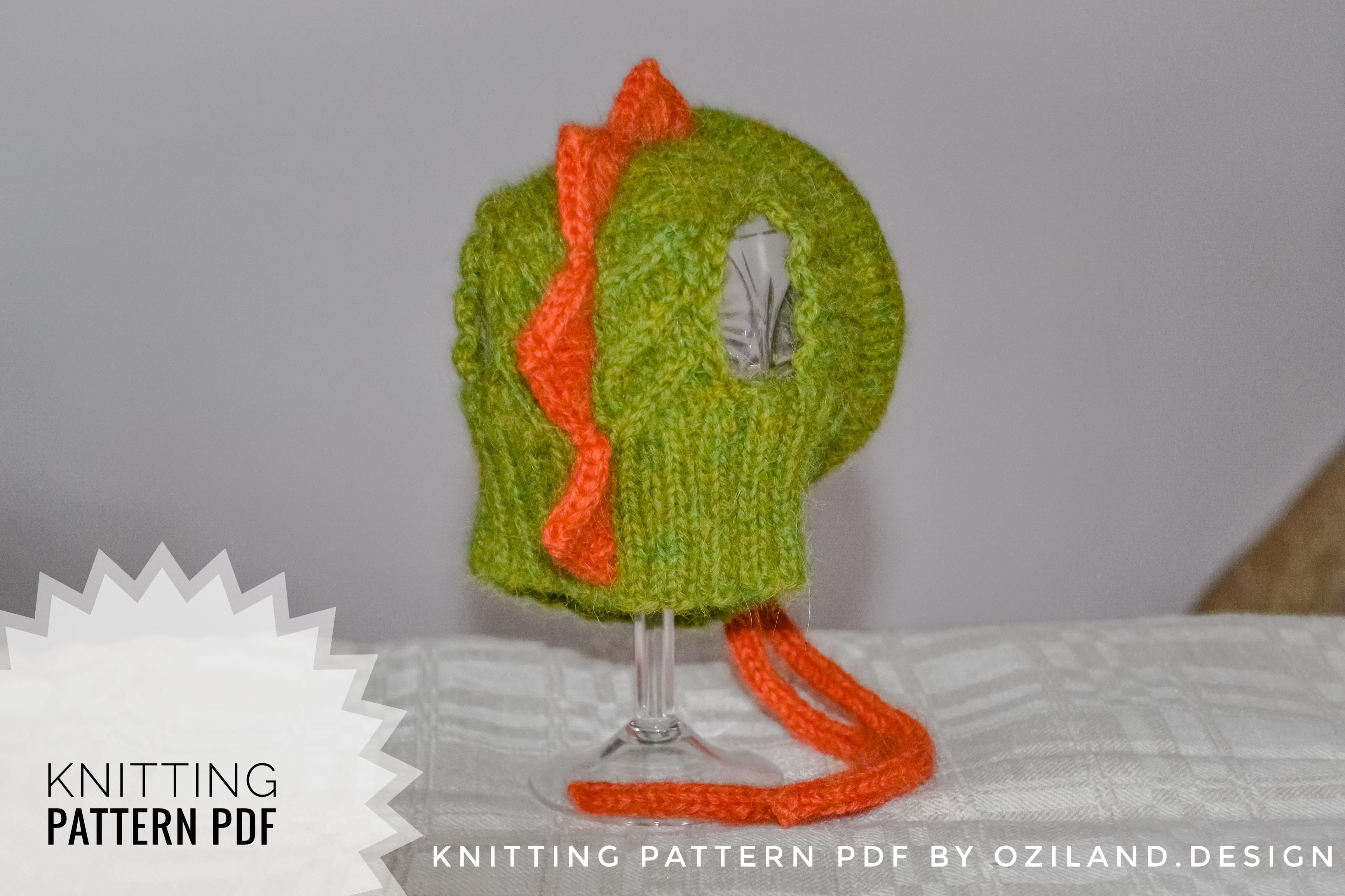 Knitting Pattern Dragon dog hat for small dog Size XS