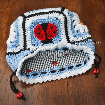 Ladybug and Daisy Drawstring Pouch