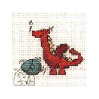 Mouseloft Stitchlets - Red Dragon Cross Stitch Kit - 64mm