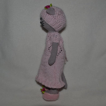 Luiza Grey cat amigurumi doll