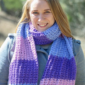 Tri-Color Tunisian Scarf