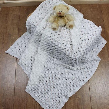 293- Baby Square Shawl Blanket Afghan Knitting Pattern 293