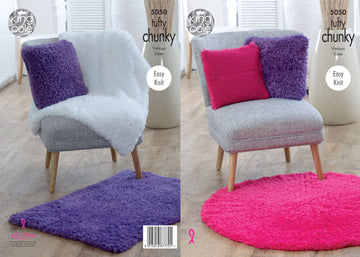 Blankets, Cushions & Rugs in King Cole Tufty Chunky - 5050 - Leaflet