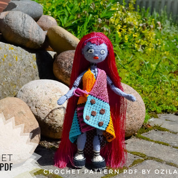 Crochet Pattern Sally Skellington Amigurumi doll