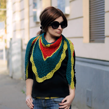Christy crochet triangular scarf