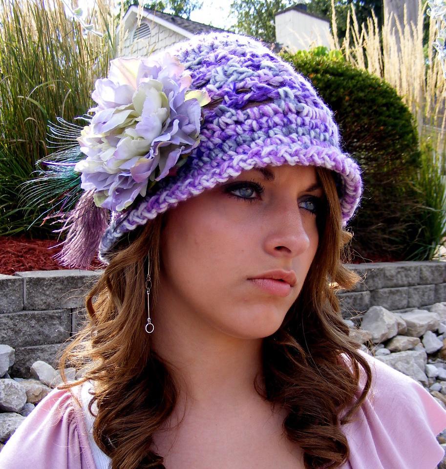 Purple Majesty Crochet Cloche