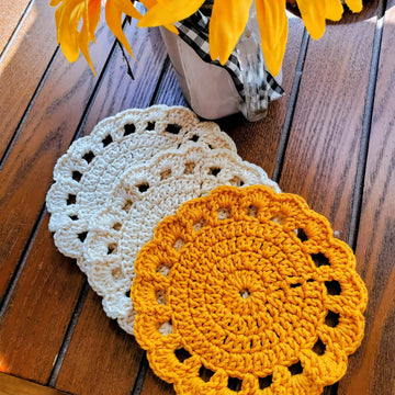 Crochet Sunflower Coasters