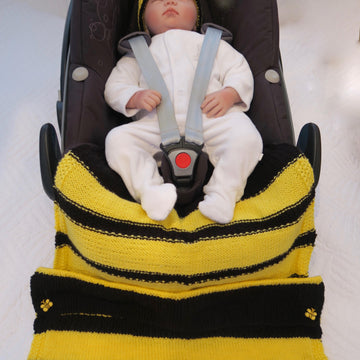 Buzzee Bee Baby Car Seat Blanket & Hat