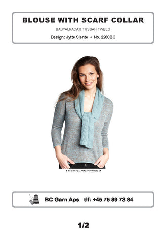 Blouse with Scarf Collar in BC Garn Baby Alpaca & Tussah Tweed - 2268BC - Downloadable PDF