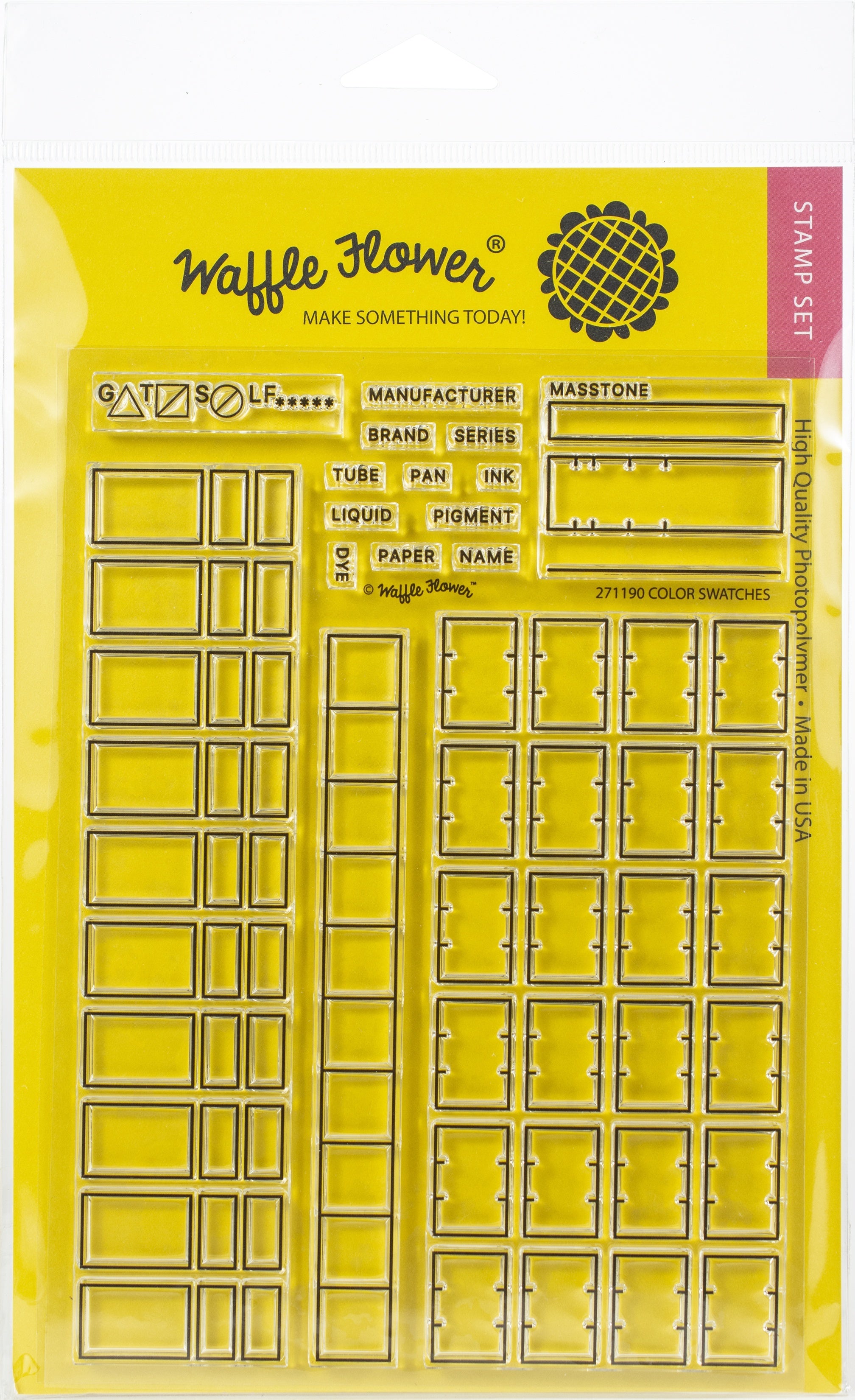 Waffle Flower Crafts Clear Stamp 5"X7" - Color Swatches
