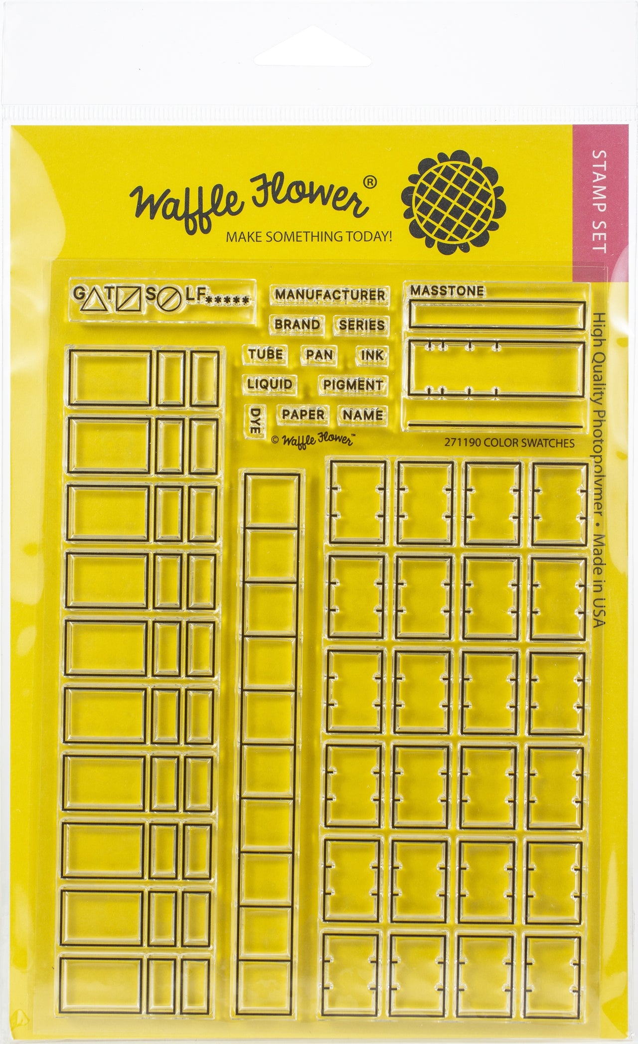 Waffle Flower Crafts Clear Stamp 5"X7" - Color Swatches