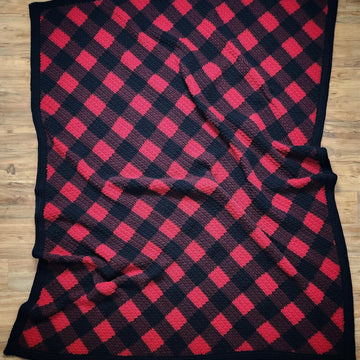 C2C Crochet Buffalo Plaid Blanket