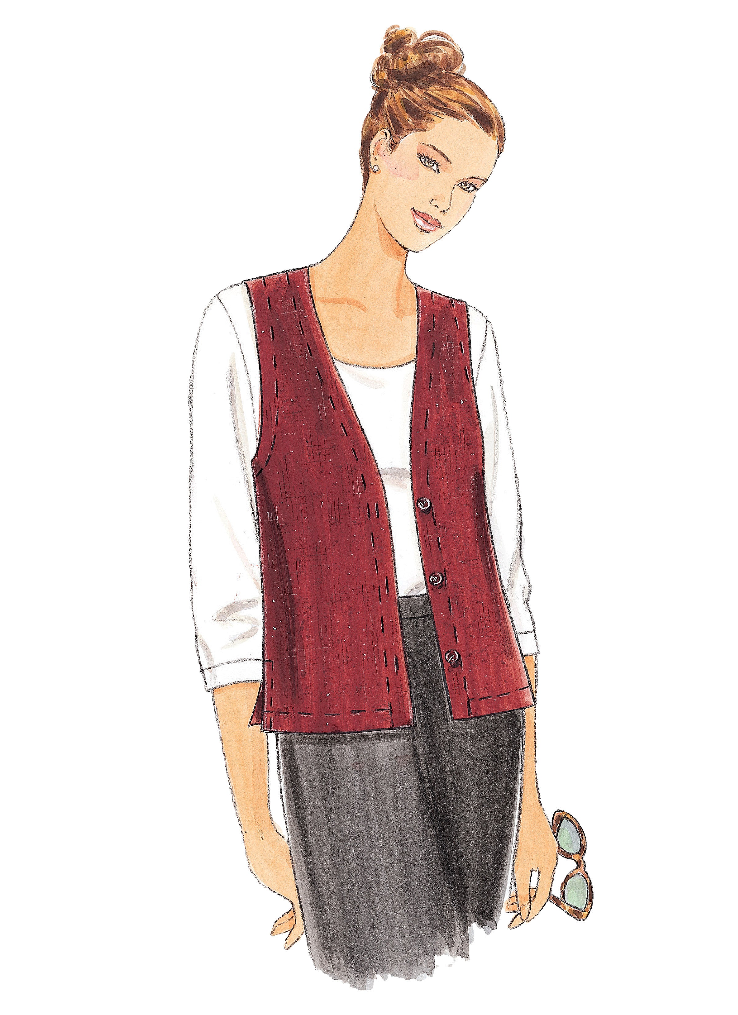 McCall's Misses' Unlined Vests In Two Lengths M2260 - Sewing Pattern