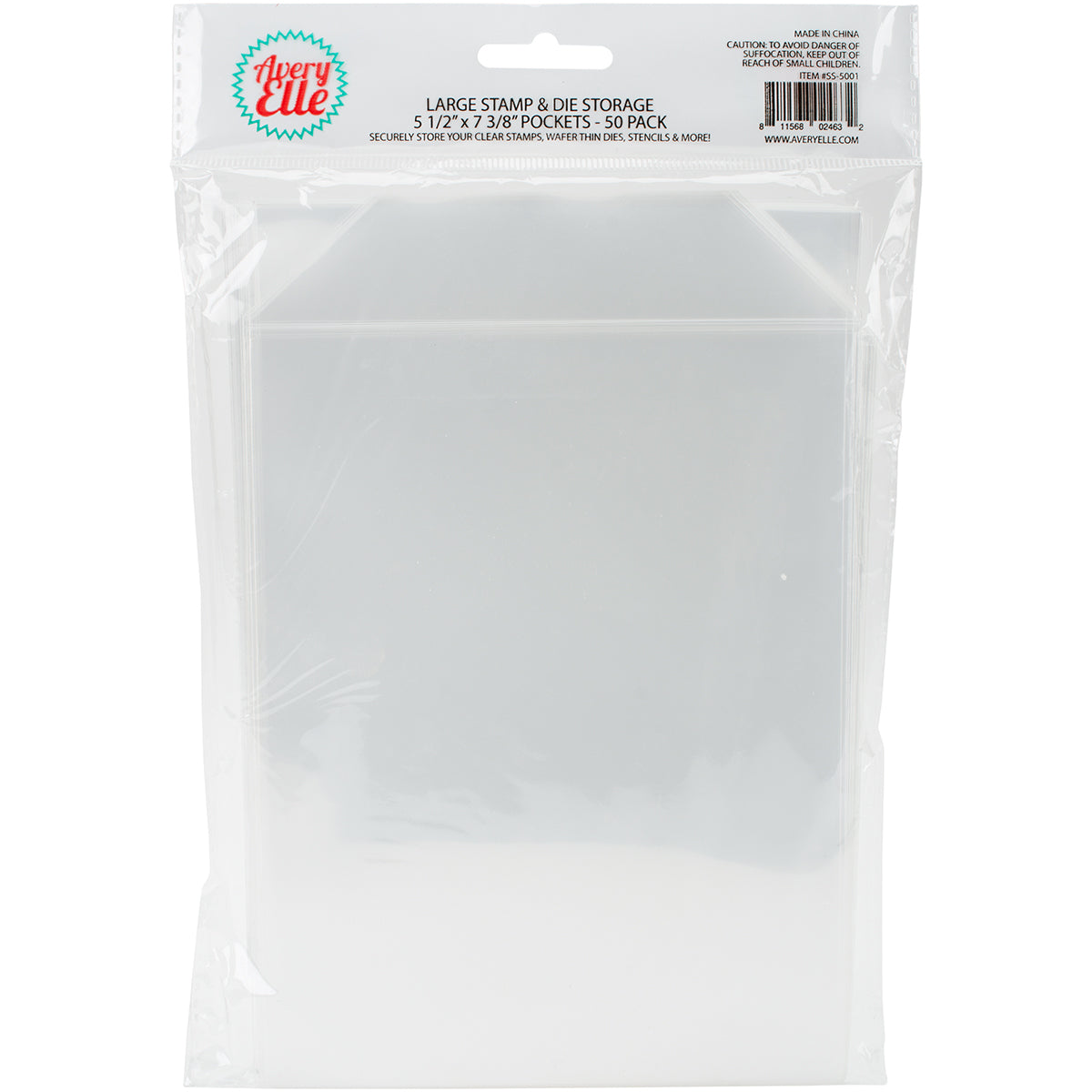 Avery Elle Stamp & Die Storage Pockets 50/Pkg - Large 5.5"X7.375"
