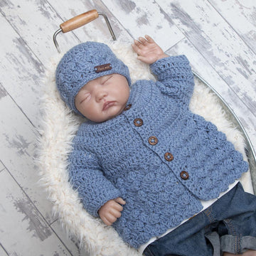 Round neck newborn cardigan 001