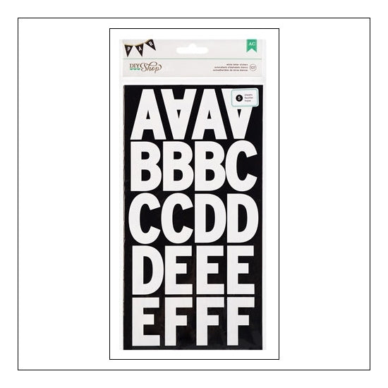 American Crafts Stickers White Subway Alphabet 107 Piece)
