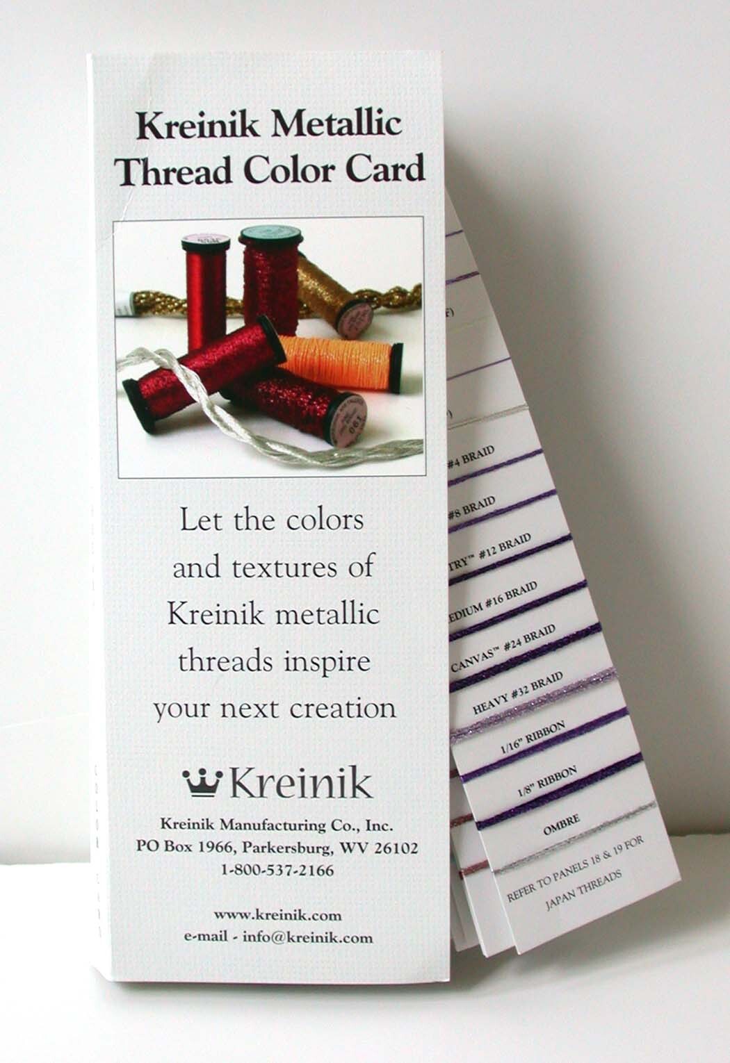 Kreinik Metallic Threads Shade Card