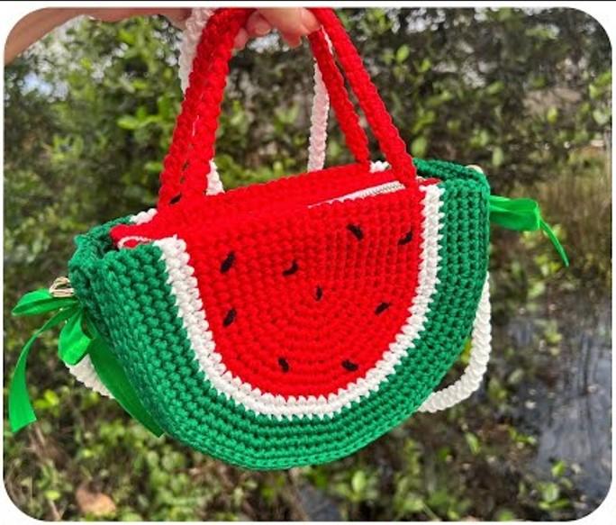 Watermelon Slice Bag Crochet Pattern PDF