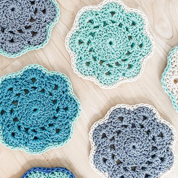 Snow Drop Crochet Coasters Pattern