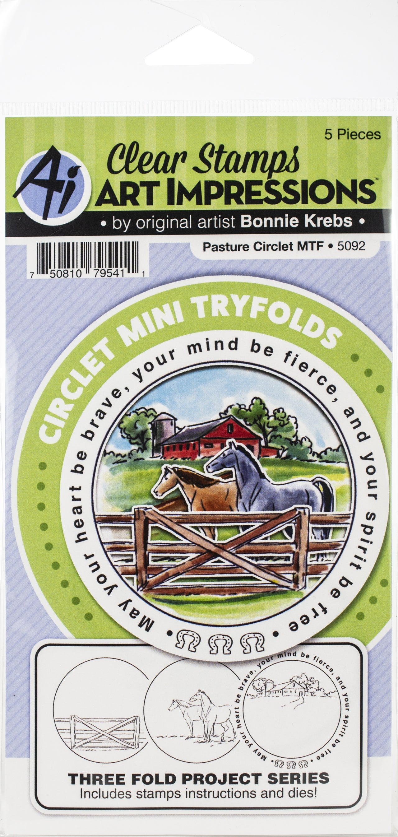 Art Impressions Circlet Mini TryFolds Stamp & Die Set - Pasture