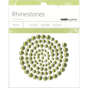 Kaisercraft Adhesive Rhinestones 100/Pkg - Split Pea