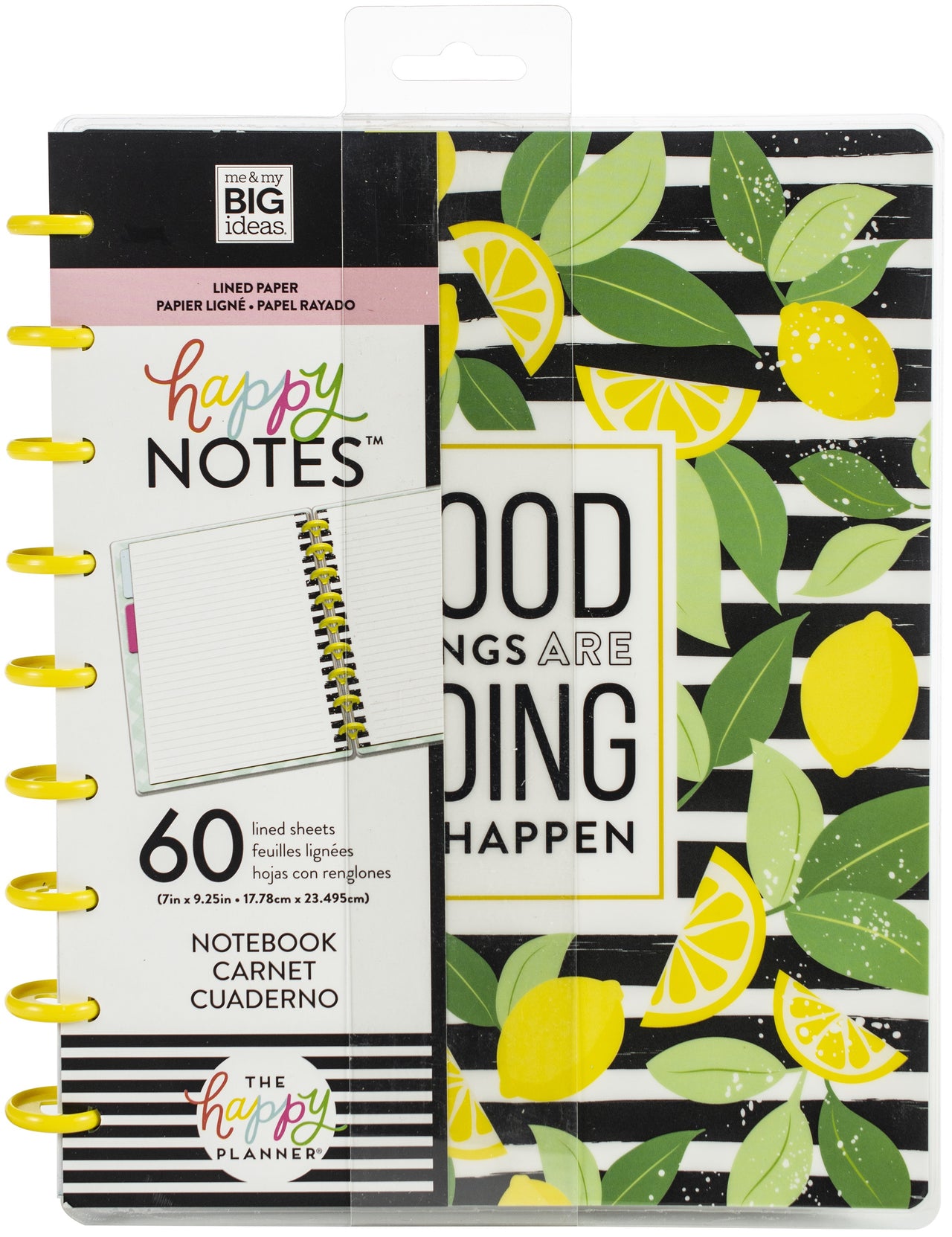 Happy Planner Medium Notebook W/60 Sheets - Good Things, Lined Paper