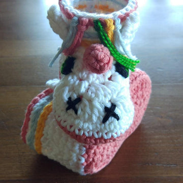 Unicorn baby booties