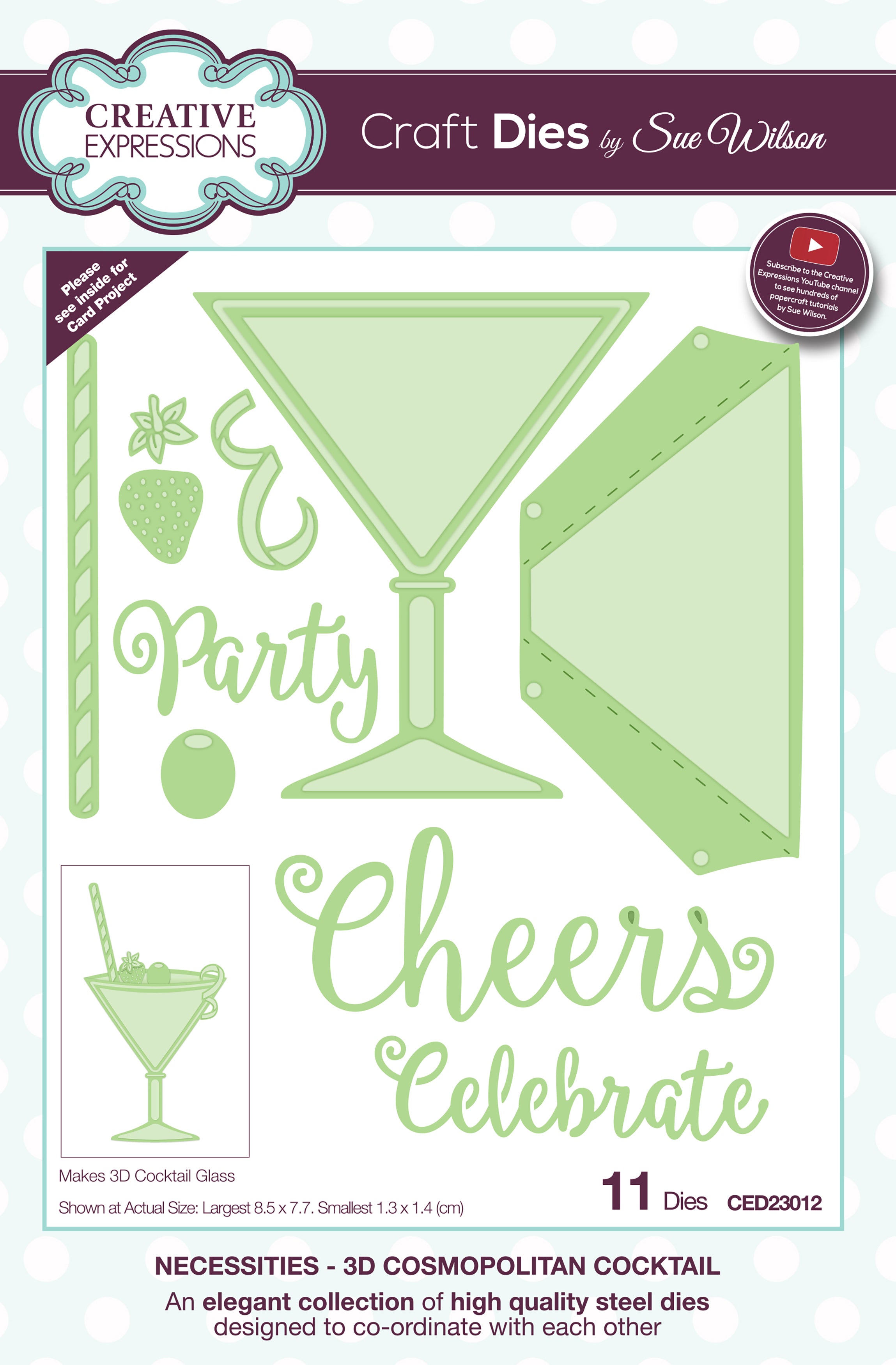 Creative Expressions Craft Dies By Sue Wilson - Necessities 3D-Cosmopolitan Cocktail