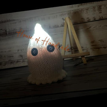 Light-up Ghost Chocolate Orange Cover Knitting Pattern