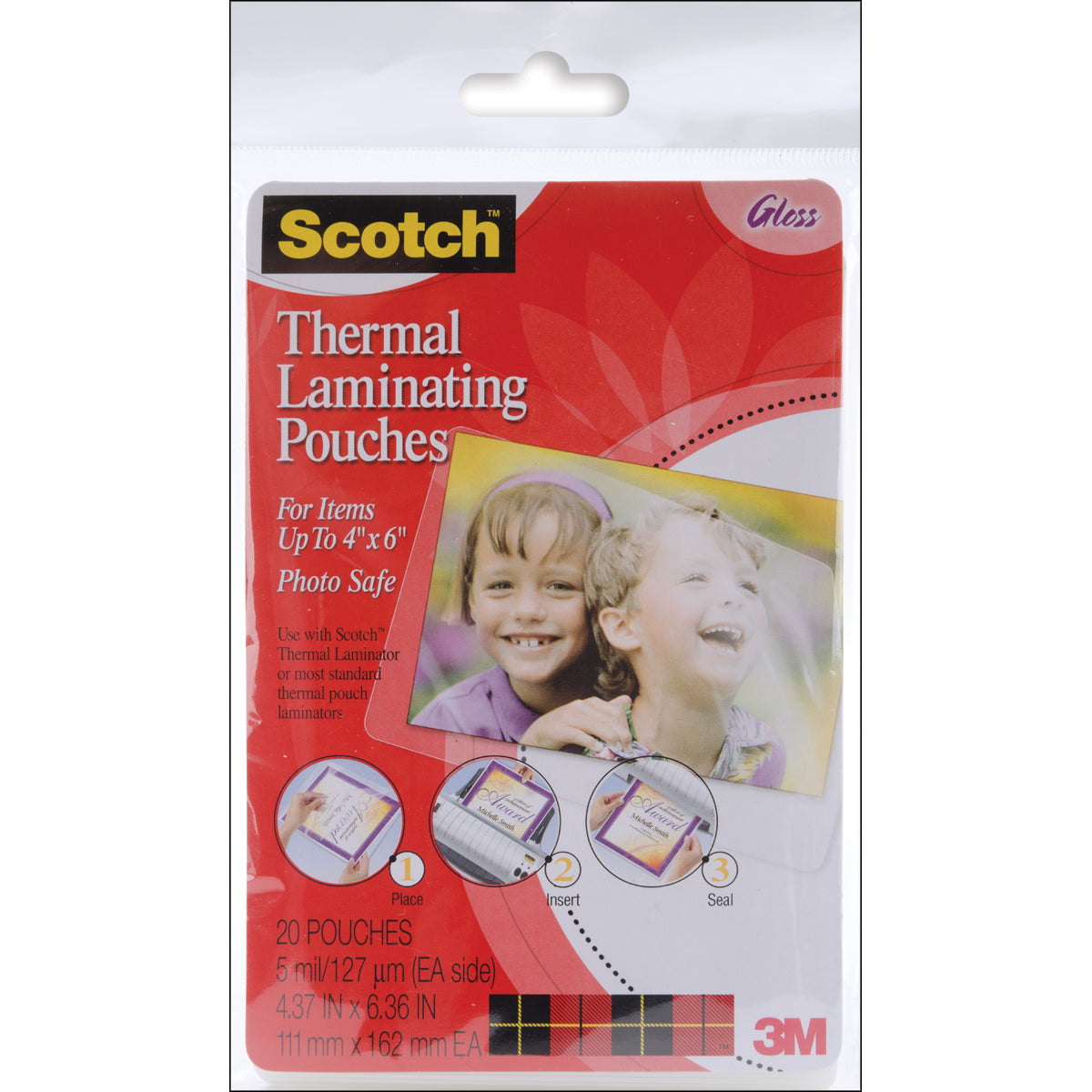 Scotch Thermal Laminator Pouches 3 Mil 20/Pkg - 4"X6"