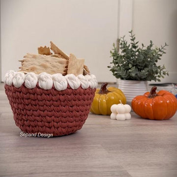 Recycled (t-shirt) yarn basket container-113