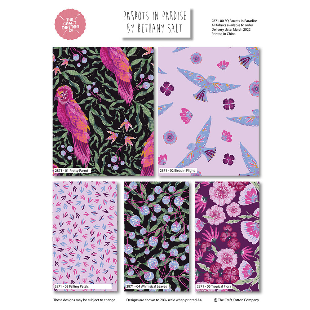 Craft Cotton Company Parrots In Paradise Fat Quarter Bundle