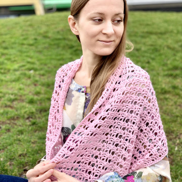 Puffs and Crosses Lace Shawl