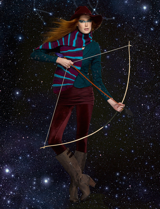 Zodiac Scarf - Sagittarius in Lion Brand Vanna's Choice - L30291B