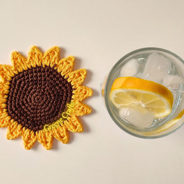 Sunflower Coaster or Applique - Crochet Patten for Beginners