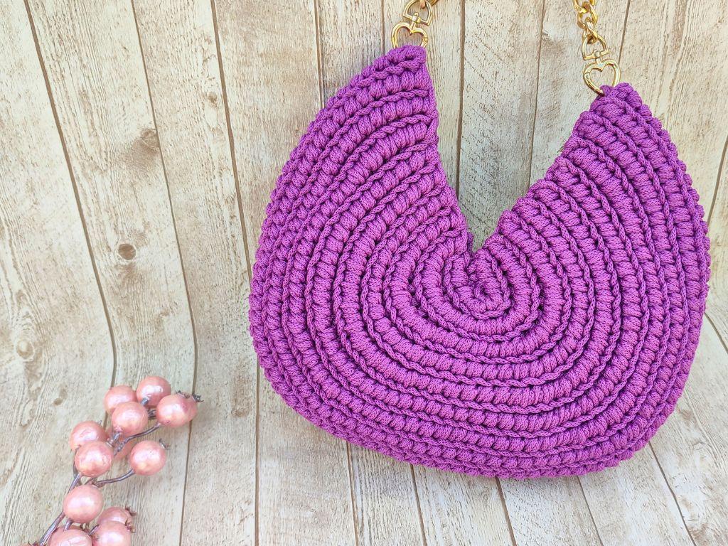 Textured Half Moon Crescent Bag