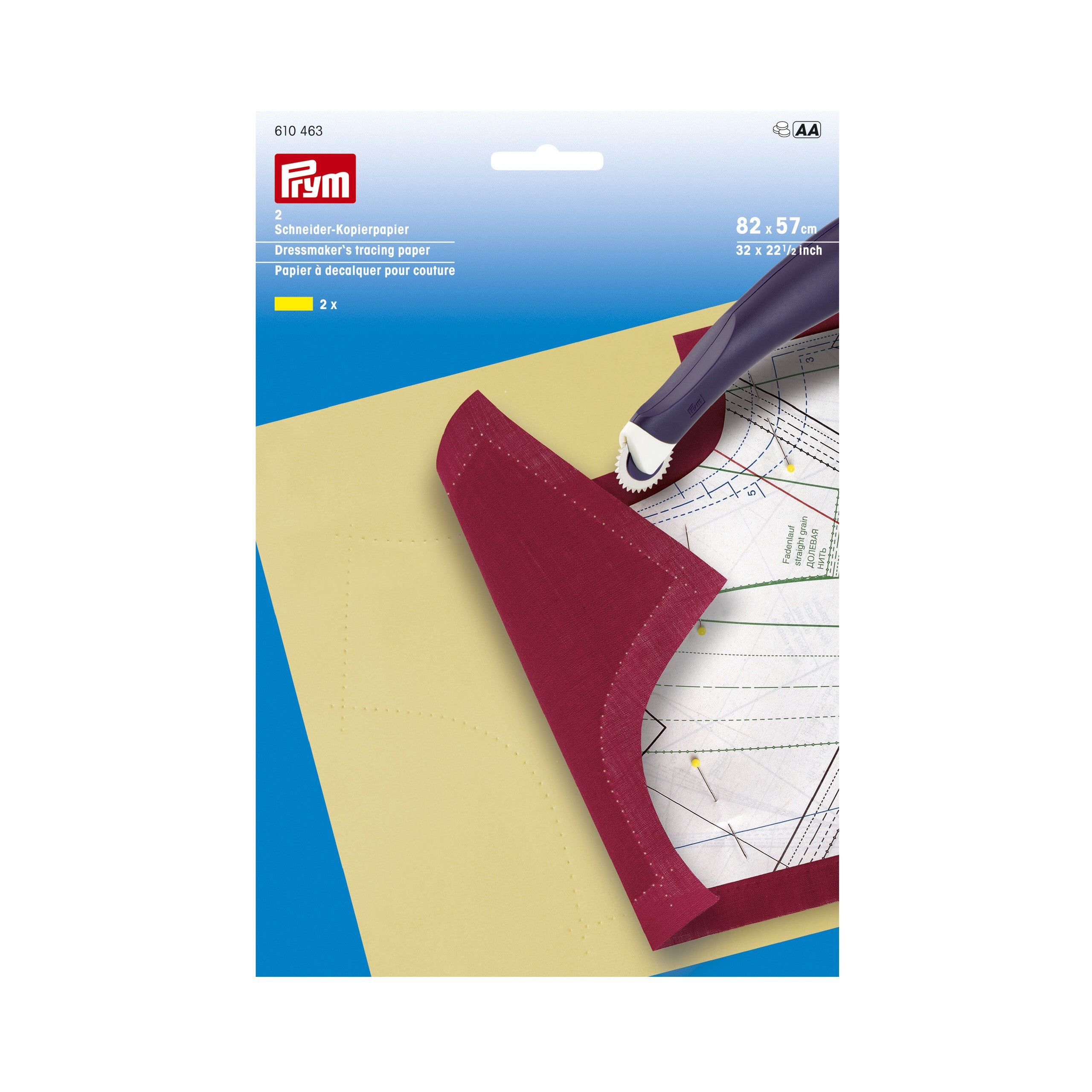 Prym Dressmakers Tracing Paper 82 x 57 cm Yellow