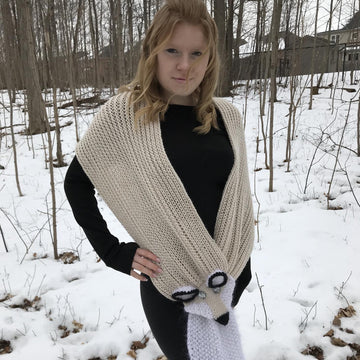 White Fox Long Scarf