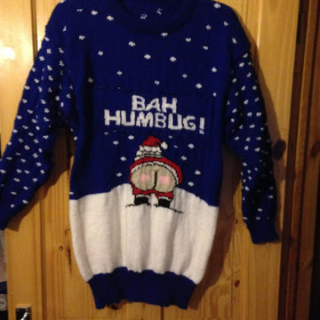 Christmas Cheeky Naughty Santa Bah Humbug Jumper
