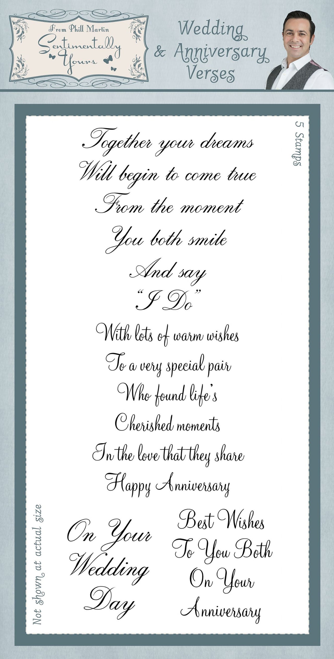 Creative Expressions Sentimentally Yours By Phill Martin Clear Stamp Set - Wedding & Anniversary Verses