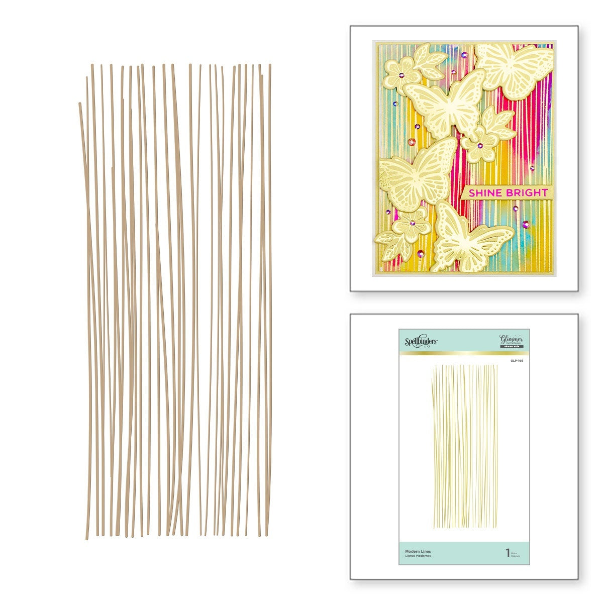 Spellbinders Glimmer Backgrounds Hot Foil Plate - Modern Lines